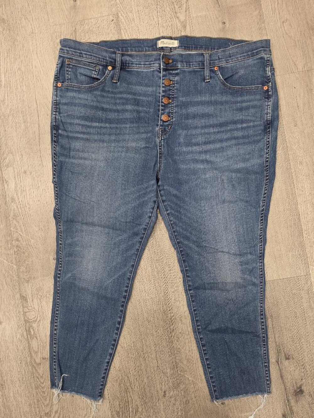 Madewell 10" High-Rise Skinny Crop Jeans Madewell 36P PETITE Raw Hem Stretch